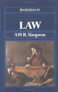 Invitation to Law (Invitation Series) (Wiley-Blackwell 1991)