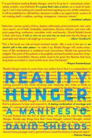 Reality Hunger: A Manifesto