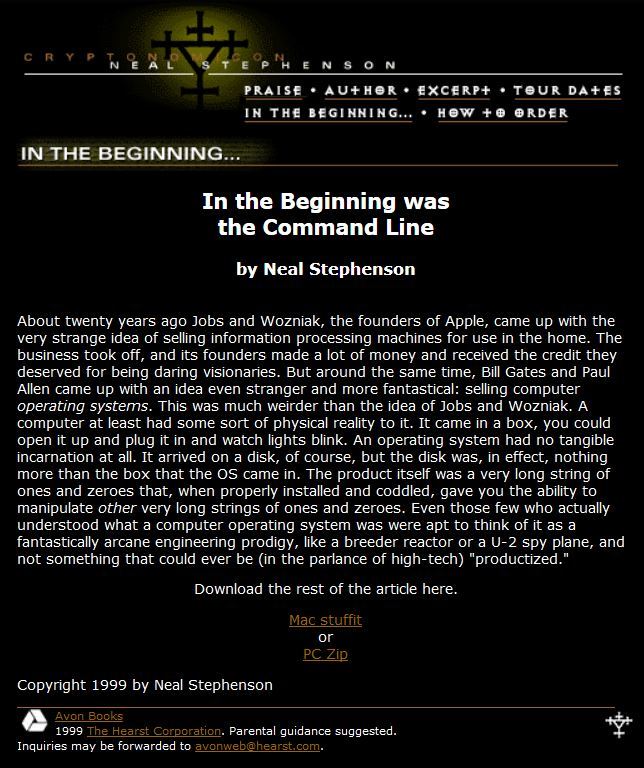 In the Beginning was the Command Line