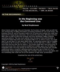 In the Beginning was the Command Line (1999)
