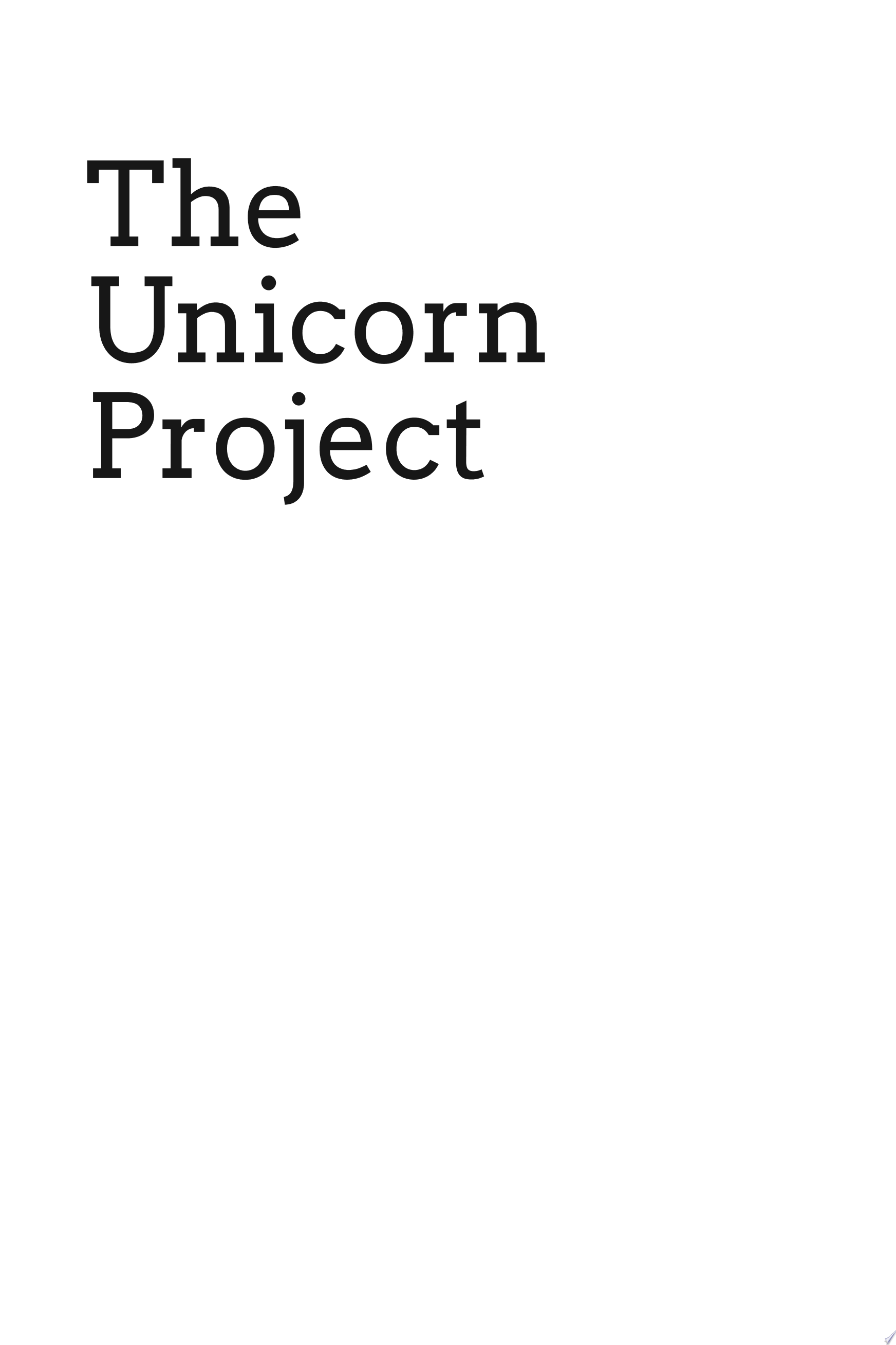 The Unicorn Project