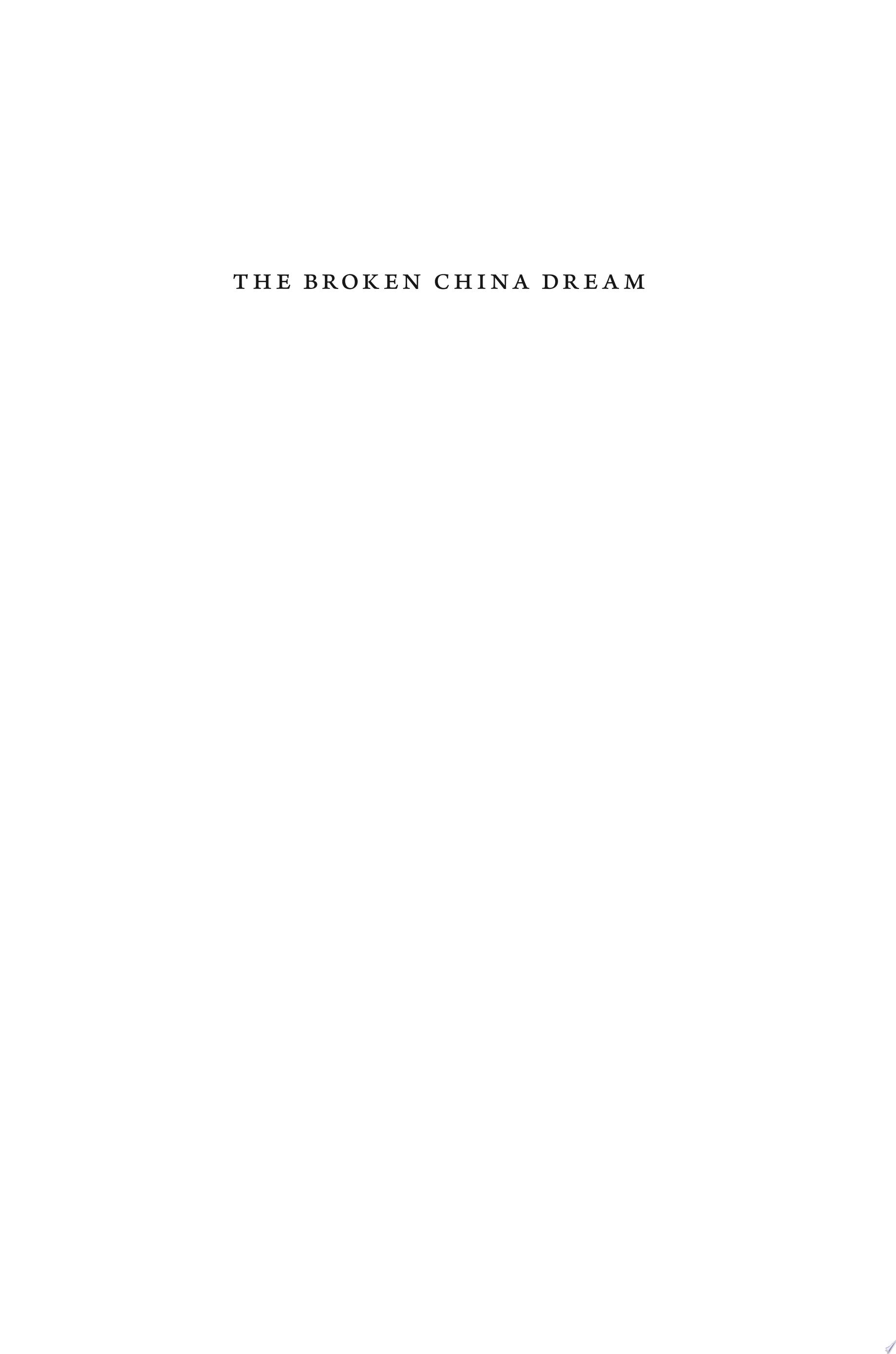 The Broken China Dream